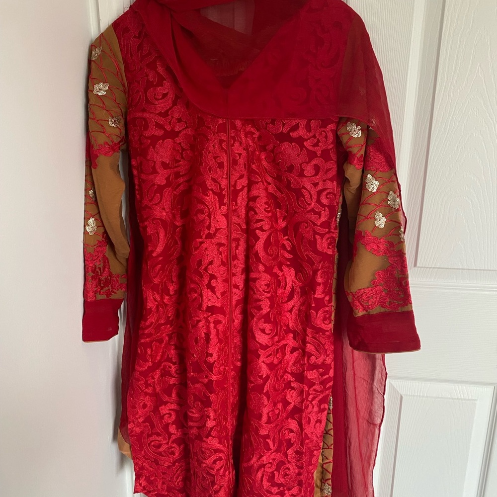 Beautiful semi formal Pakistani Trouser suit. Only wore once.
